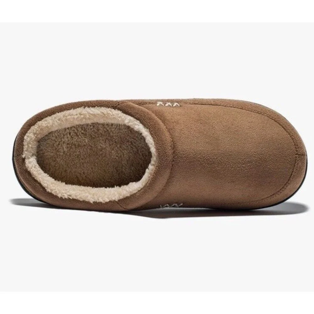 Mens Warm Slip On Sz 47/48 Lined Outdoor Indoor Slipper Memory Foam Suede Plush
